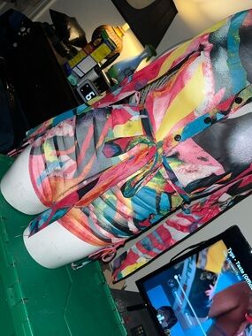 Vibrant Multicolor Tie-Waist Button Front Romper